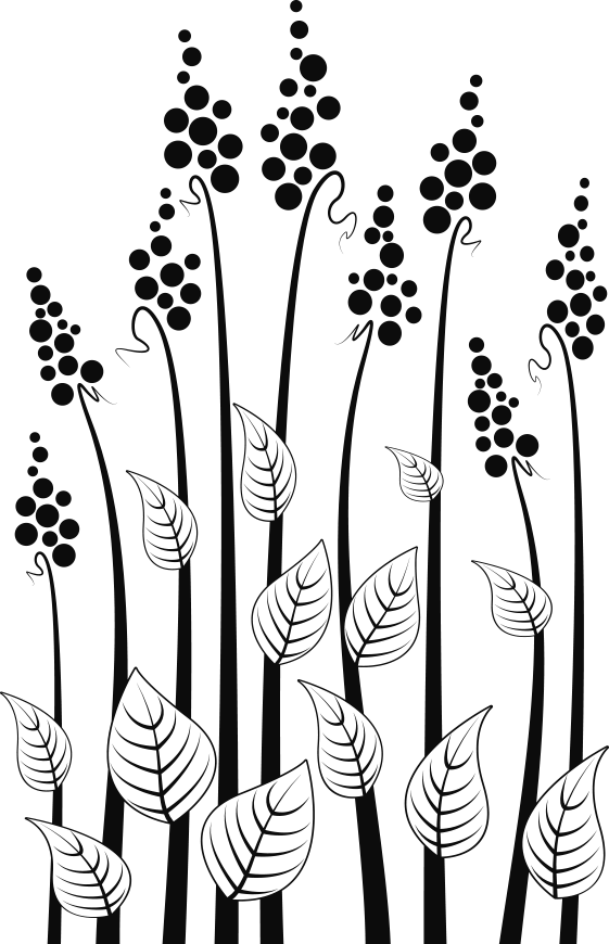 Vinilo para mampara de ducha Flores monocolor con diseño de hojas